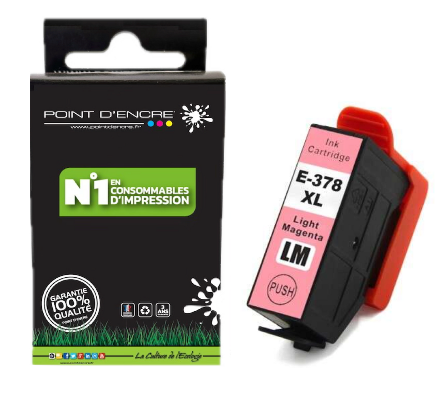 378XL - écureuil - MAGENTA PHOTO - Grande capacité de Marque Francaise POINT D'ENCRE Pour imprimante compatible EPSON (eep)