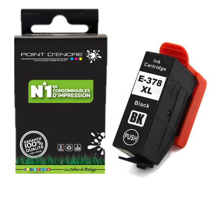 378XL - écureuil - NOIR - Grande capacité de Marque Francaise POINT D'ENCRE Pour imprimante compatible EPSON (eep)