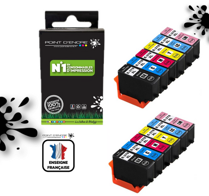 378XL - écureuil - 2 X NOIR / CYAN / MAGENTA / JAUNE - pointdencre-pe - Grande capacité de Marque Francaise POINT D'ENCRE Pour imprimante compatible EPSON (eep)