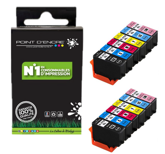 378XL - écureuil - 2 X NOIR / CYAN / MAGENTA / JAUNE - pointdencre-pe - Grande capacité de Marque Francaise POINT D'ENCRE Pour imprimante compatible EPSON (eep)