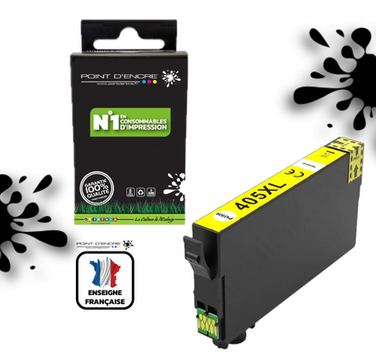 405XL - Valise - JAUNE - Grande capacité de Marque Française POINT D'ENCRE Pour imprimante compatible EPSON (cee)