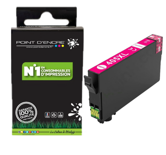 405XL - Valise - MAGENTA - Grande capacité de Marque Française POINT D'ENCRE Pour imprimante compatible EPSON (cee)