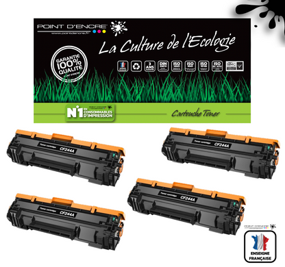 4 X CF244A/44A - Noir - Grande capacité Marque Francaise POINT D'ENCRE pour Imprimantes compatibles HP (clhp)