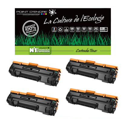 4 X CF244A/44A - Noir - Grande capacité Marque Francaise POINT D'ENCRE pour Imprimantes compatibles HP (clhp)