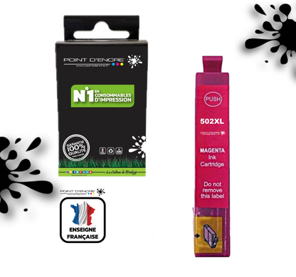 502XL - Jumelles - MAGENTA - Grande capacité de Marque Française POINT D'ENCRE Pour imprimante compatible EPSON (cee)