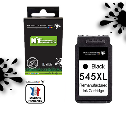 545XL  - NOIR - 8286B001/8287B001 Grande capacité de Marque Francaise POINT D'ENCRE - Pour imprimante compatible CANON (cec)