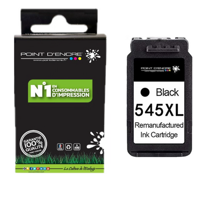 545XL  - NOIR - 8286B001/8287B001 Grande capacité de Marque Francaise POINT D'ENCRE - Pour imprimante compatible CANON (cec)