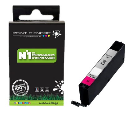 CLI-571XL - MAGENTA - Grande capacité de Marque Française POINT D'ENCRE Pour imprimante compatible CANON (cec)