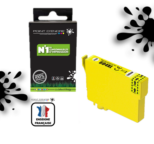 604XL - Ananas - JAUNE - Grande capacité de Marque Francaise POINT D'ENCRE Pour imprimante compatible EPSON (cee)