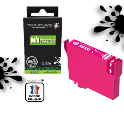 604XL - Ananas - MAGENTA - Grande capacité de Marque Francaise POINT D'ENCRE Pour imprimante compatible EPSON (cee)