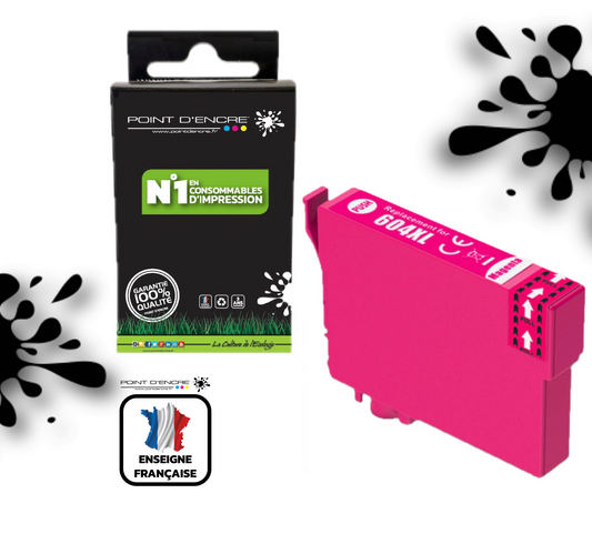 604XL - Ananas - MAGENTA - Grande capacité de Marque Francaise POINT D'ENCRE Pour imprimante compatible EPSON (cee)
