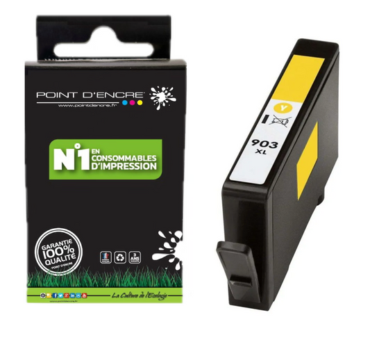 903XL - JAUNE - Grande capacité de Marque Française POINT D'ENCRE Pour imprimante compatible HP (cehp)