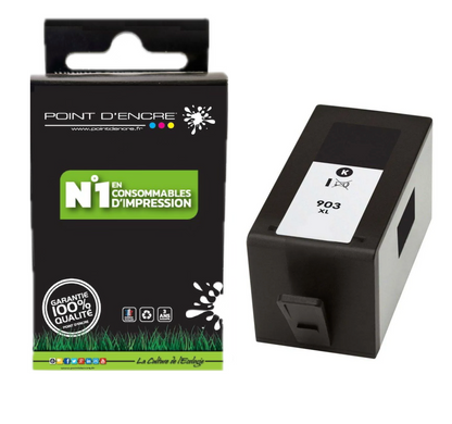 903XL - NOIR - Grande capacité de Marque Française POINT D'ENCRE Pour imprimante compatible HP (cehp)