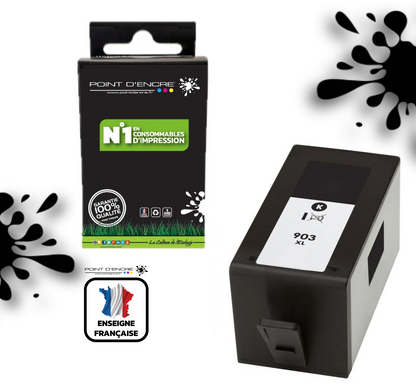 903XL - NOIR - Grande capacité de Marque Française POINT D'ENCRE Pour imprimante compatible HP (cehp)