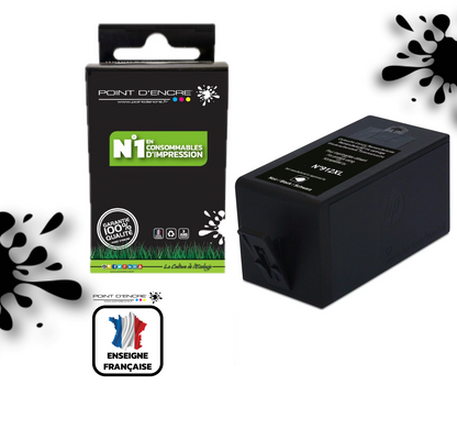 912XL - NOIR - Grande capacité de Marque Française POINT D'ENCRE Pour imprimante compatible HP (cehp)