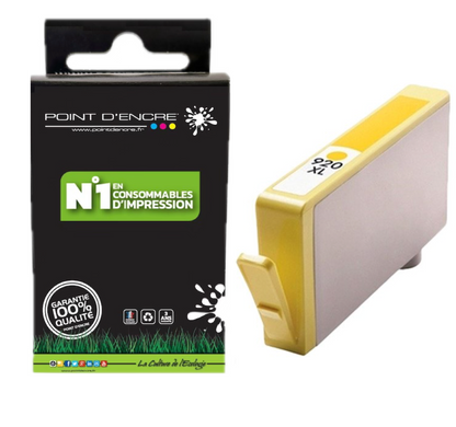 920XL - JAUNE - Grande capacité de Marque Française POINT D'ENCRE Pour imprimante compatible HP (cehp)