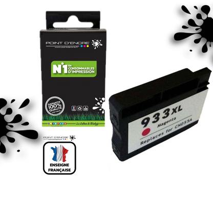 933XL - MAGENTA - Grande capacité de Marque Française POINT D'ENCRE Pour imprimante compatible HP (cehp)