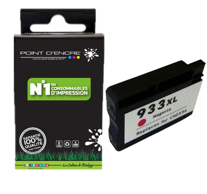 933XL - MAGENTA - Grande capacité de Marque Française POINT D'ENCRE Pour imprimante compatible HP (cehp)