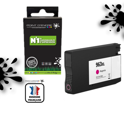 963XL - MAGENTA - Grande capacité de Marque Française POINT D'ENCRE Pour imprimante compatible HP (cehp)