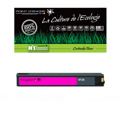 973XL / 913- MAGENTA - Grande capacité de Marque Française POINT D'ENCRE Pour imprimante compatible HP (clhp)