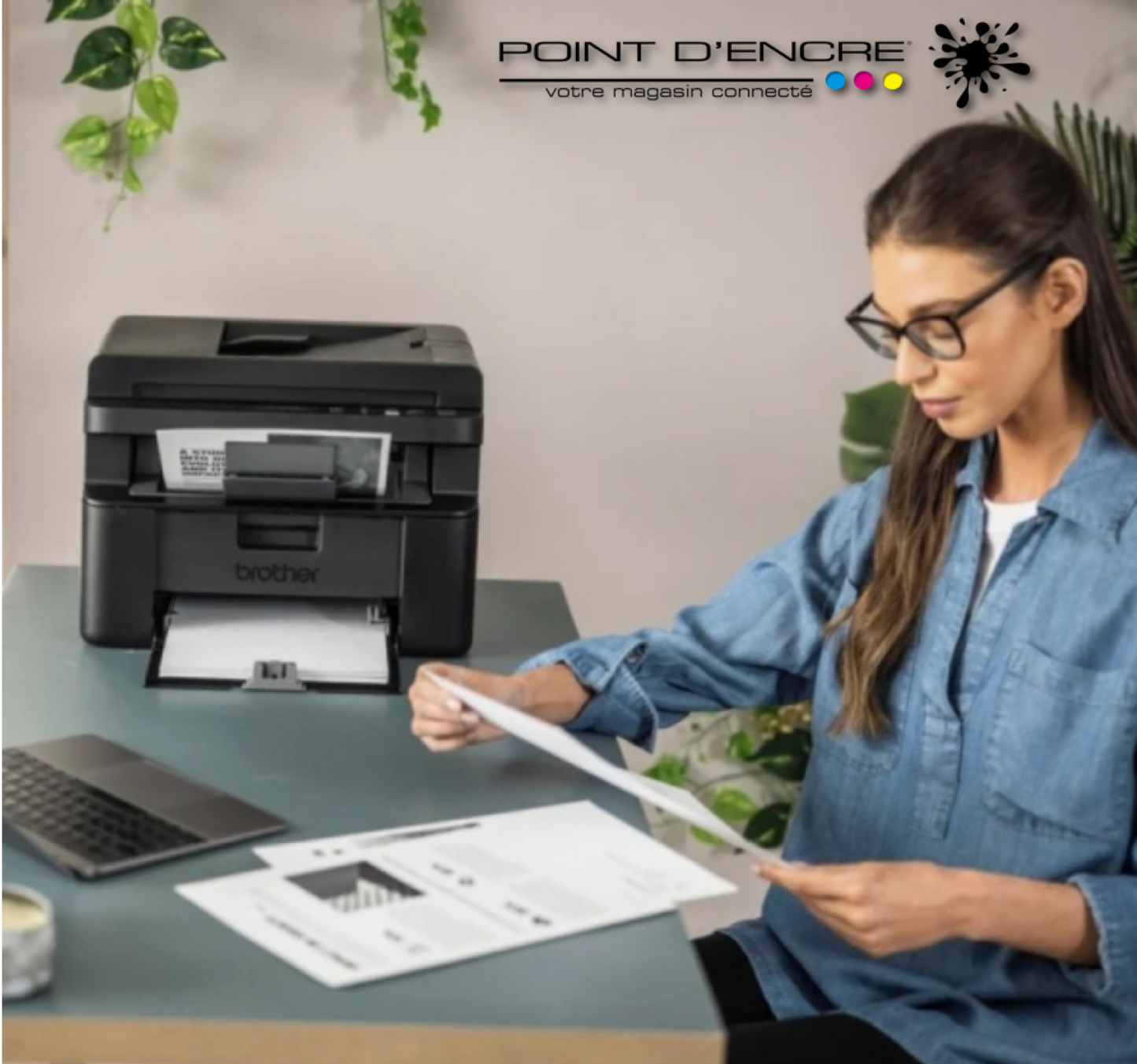 DCP-L1660W Imprimante laser multifonction 3-en-1 monochrome A4 compacte et facile à utiliser - Éligible à notre ABONNEMENT infini POINT D'ENCRE. imprimante Brother (ipb) -2000 Copies / Mois
