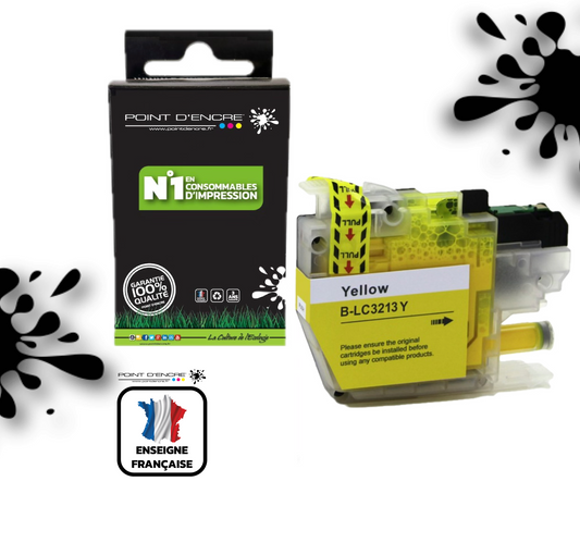 LC3213/LC3211XL - JAUNE - Grande capacité de Marque Française POINT D'ENCRE Pour imprimante compatible BROTHER (ceb)