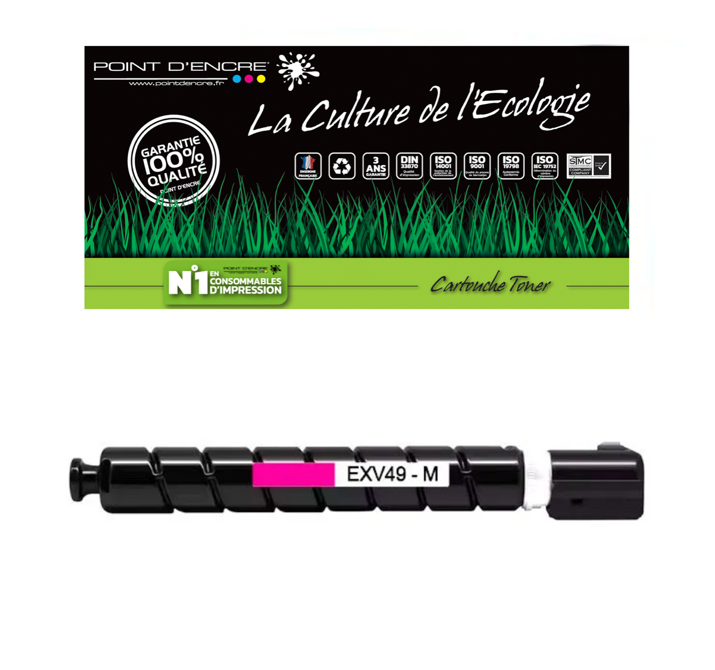C-EXV49 - MAGENTA 8526B002 - Grande capacité Marque Francaise POINT D'ENCRE pour Imprimantes compatibles Brother (clc)