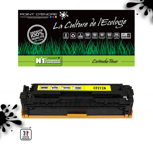 CF210X / 131X - JAUNE - Grande capacité Marque Francaise POINT D'ENCRE pour Imprimantes compatibles HP (clhp)