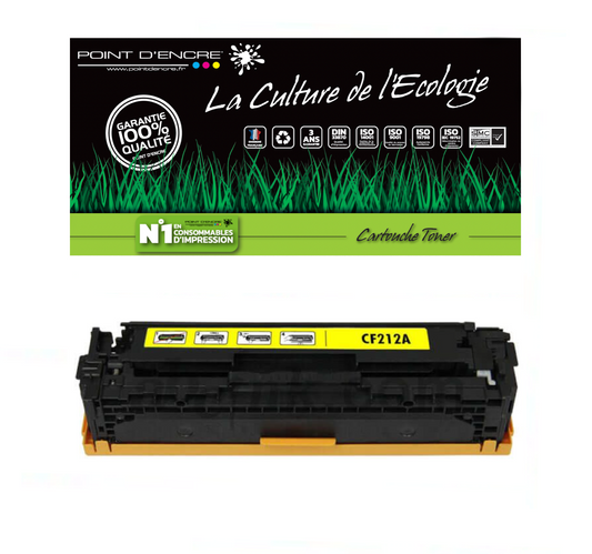 CF210X / 131X - JAUNE - Grande capacité Marque Francaise POINT D'ENCRE pour Imprimantes compatibles HP (clhp)