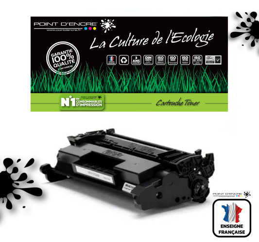 26X / CF226X / CF226A - NOIR - Grande capacité Marque Francaise POINT D'ENCRE pour Imprimantes compatibles HP (clhp)