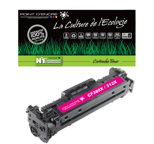 312X / CF380X - MAGENTA - Grande capacité Marque Francaise POINT D'ENCRE pour Imprimantes compatibles HP (clhp)