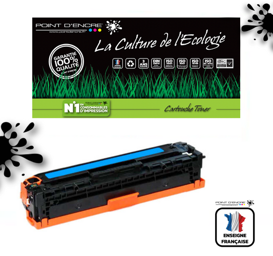 410X / CF410X - CYAN - Grande capacité Marque Francaise POINT D'ENCRE pour Imprimantes compatibles HP (clhp)
