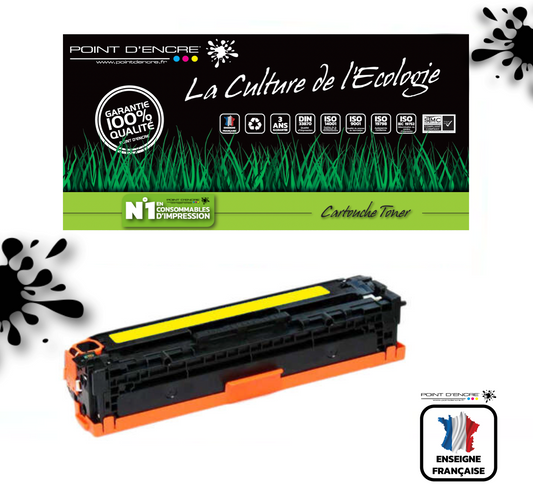 410X / CF410X - JAUNE - Grande capacité Marque Francaise POINT D'ENCRE pour Imprimantes compatibles HP (clhp)