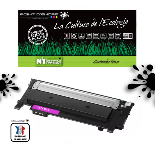 CLT-C404S - MAGENTA  - Grande capacité Marque Francaise POINT D'ENCRE - pour Imprimantes compatibles Samsung (clsa)