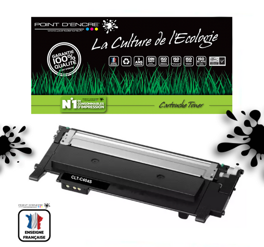 CLT-C404S - NOIR  - Grande capacité Marque Francaise POINT D'ENCRE - pour Imprimantes compatibles Samsung (clsa)