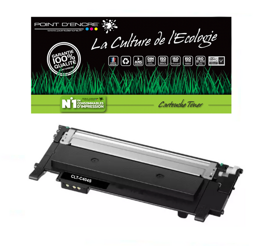 CLT-C404S - NOIR  - Grande capacité Marque Francaise POINT D'ENCRE - pour Imprimantes compatibles Samsung (clsa)