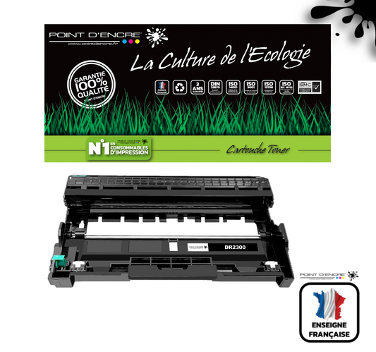 DR2300 - Noir - Grande capacité Marque Francaise POINT D'ENCRE TN2320/TN2310 - pour Imprimantes compatibles Brother (clp)