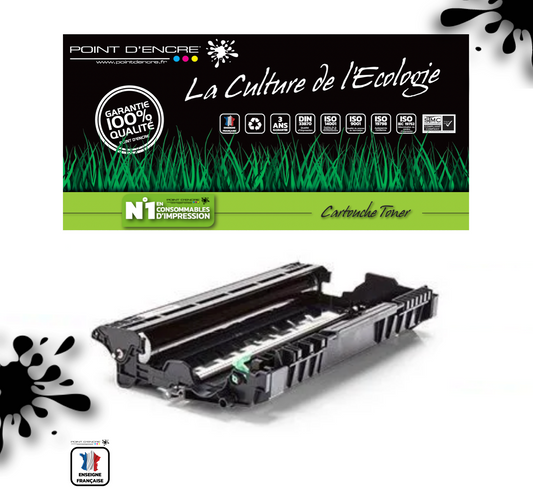 DR2400 (tambour) Pour TN2420 / TN2410 Cartouche d'encre Toner - Noir - Grande capacité Marque Francaise POINT D'ENCRE pour Imprimantes compatibles Brother (clp) (Copie)
