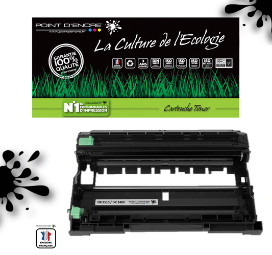 DR2510 - TAMBOUR - Grande capacité Marque Francaise POINT D'ENCRE pour Imprimantes compatibles Brother (clbr)