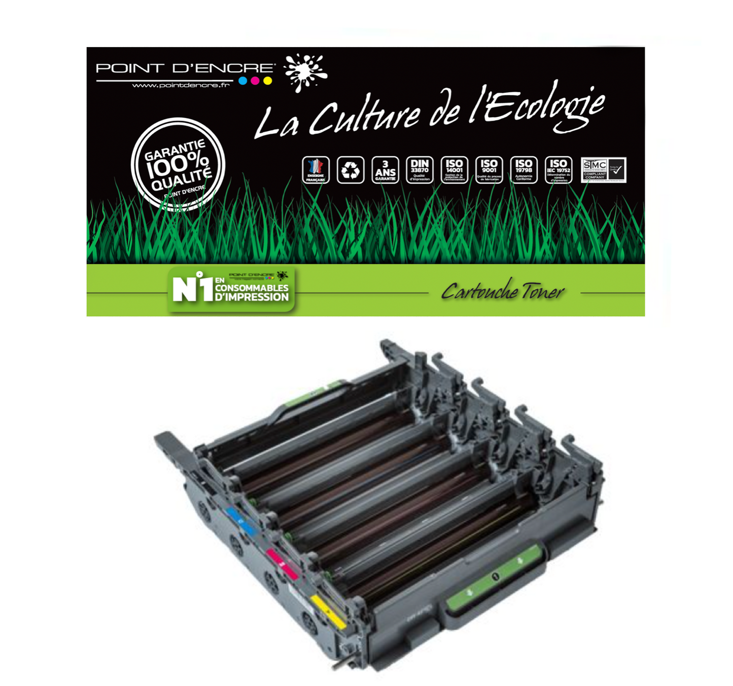 DR421CL - tambour - Grande capacité Marque Francaise POINT D'ENCRE pour Imprimantes compatibles Brother (clbr)
