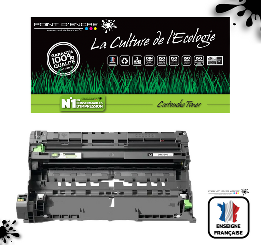DR3600 - TAMBOUR - Grande capacité Marque Francaise POINT D'ENCRE pour Imprimantes compatibles Brother (clbr)