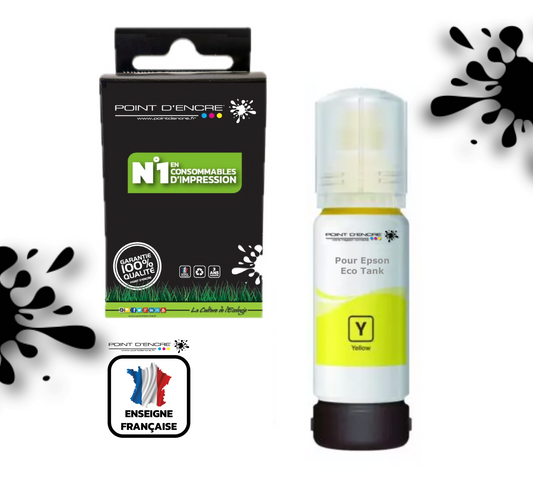 102 / C13T03R440 - JAUNE - Grande capacité de Marque Francaise POINT D'ENCRE Pour imprimante compatible EPSON (eep)