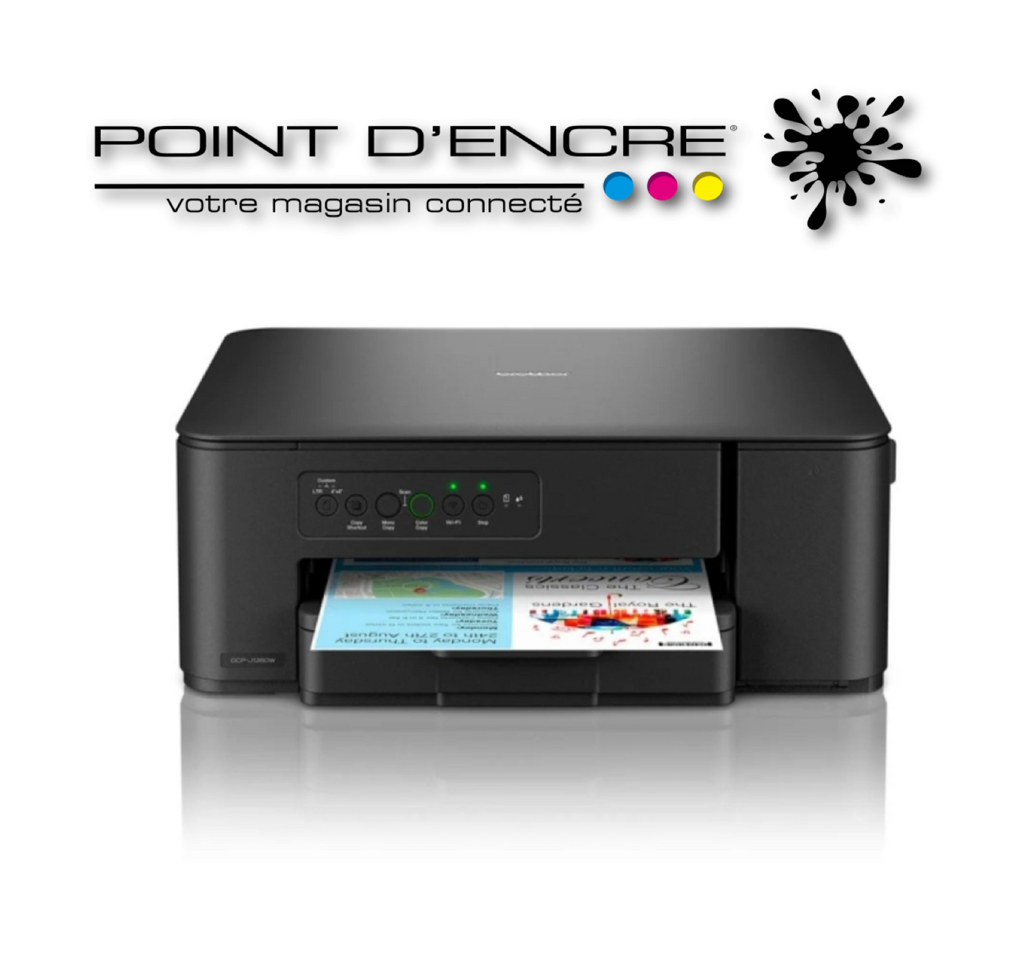 DCP-J1260W Imprimante jet d'encre multifonction 3-en-1 &nbsp;couleur Wi-Fi Brother, 16 ppm - Eligible à notre ABONNEMENT infinite POINT D'ENCRE. imprimante Brother (ipb) -1000 Copies / Mois