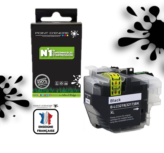 LC3219/LC3217XL - NOIR - Grande capacité de Marque Française POINT D'ENCRE Pour imprimante compatible BROTHER (ceb)
