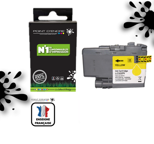 LC3237 - JAUNE - Grande capacité de Marque Française POINT D'ENCRE Pour imprimante compatible BROTHER (ceb)
