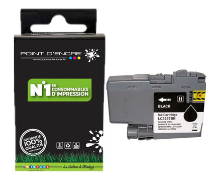 LC3237 - NOIR - Grande capacité de Marque Française POINT D'ENCRE Pour imprimante compatible BROTHER (ceb)