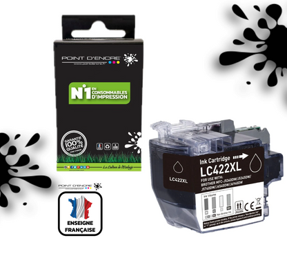 LC422XL - NOIR - Grande capacité de Marque Française POINT D'ENCRE Pour imprimante compatible BROTHER (ceb)