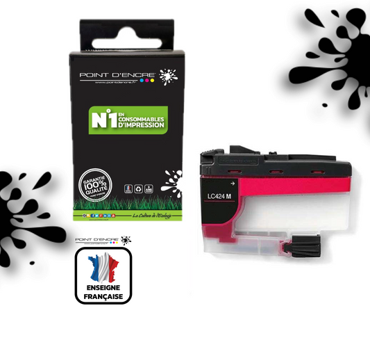 LC424 - MAGENTA - Grande capacité de Marque Française POINT D'ENCRE Pour imprimante compatible BROTHER (ceb)