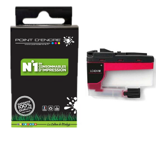 LC424 - MAGENTA - Grande capacité de Marque Française POINT D'ENCRE Pour imprimante compatible BROTHER (ceb)