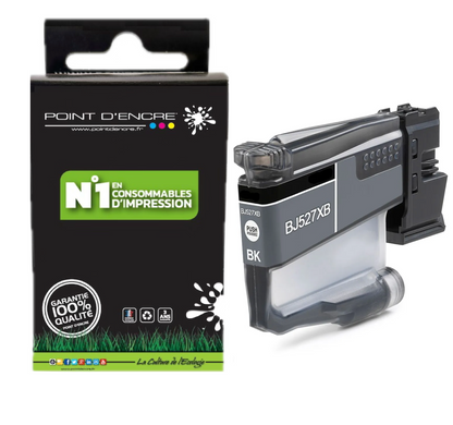 LC527XL / LC527 - NOIR - Grande capacité de Marque Française POINT D'ENCRE Pour imprimante compatible BROTHER (ceb)